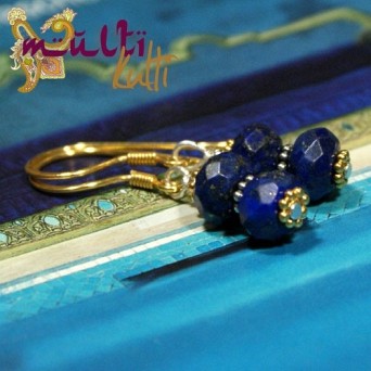 Fasetowany lapis lazuli - kolczyki