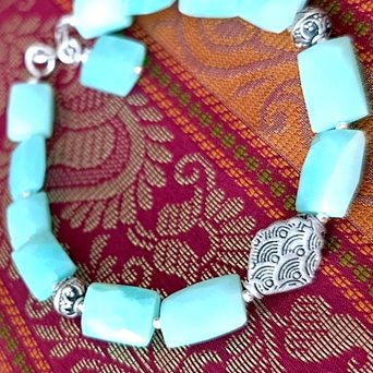 Bransoletka boho z amazonitu