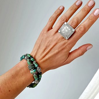 Ręka Fatimy. Bransoletka z turkusu. Unisex