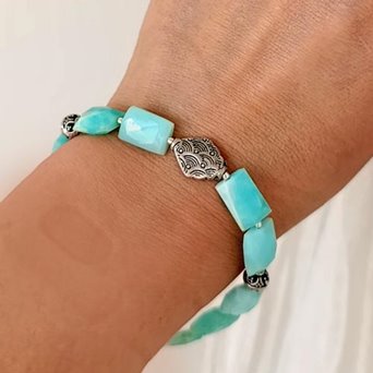 Bransoletka boho z amazonitu