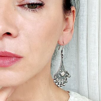 Duże wiszące kolczyki wachlarze