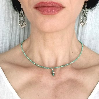 Choker na szyję z turkusu